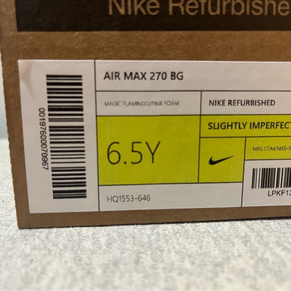 Nike Air Max 270 BG Flamingo Pink Pink Foam Size 6.5Y/ Women's Size 8 HQ1553-646 - Picture 11 of 11